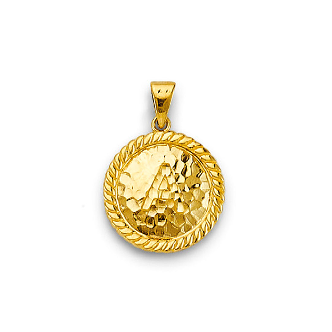 Yellow Gold Initial Letter Nugget Pendant