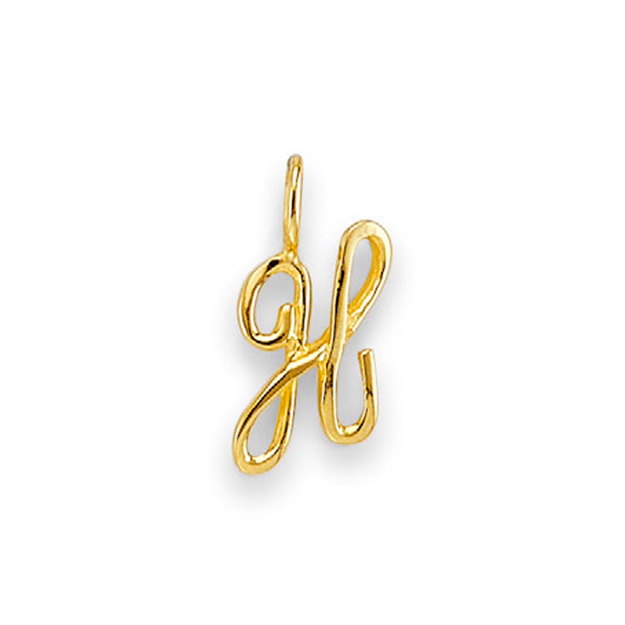Yellow Gold Calligraphed Initial Letter Pendant