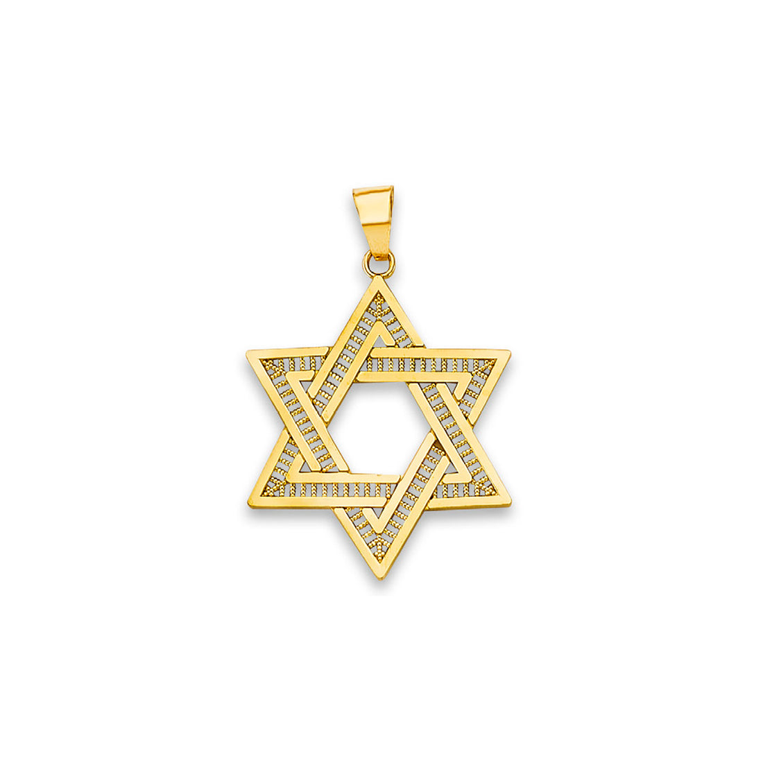 Yellow Gold Filigree Star of David Jewish Pendant