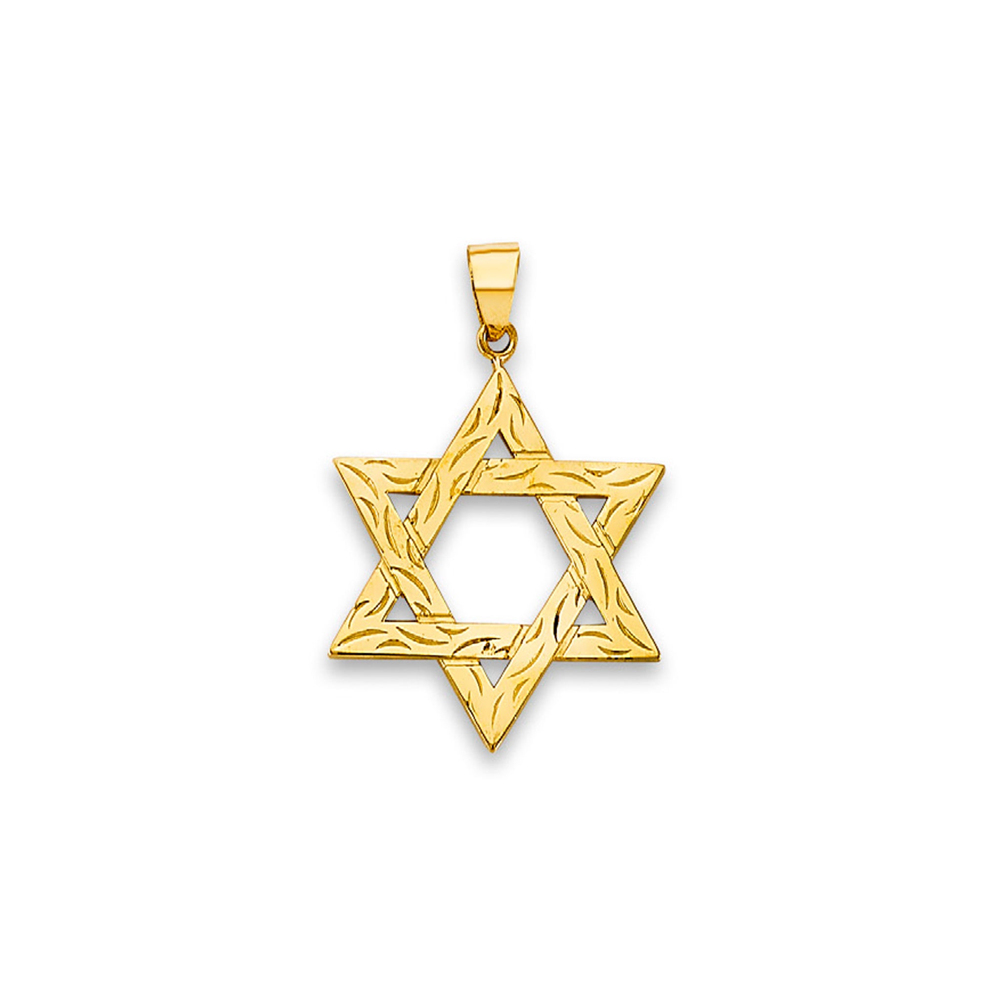 Yellow Gold Stylish Star of David Religious Pendant