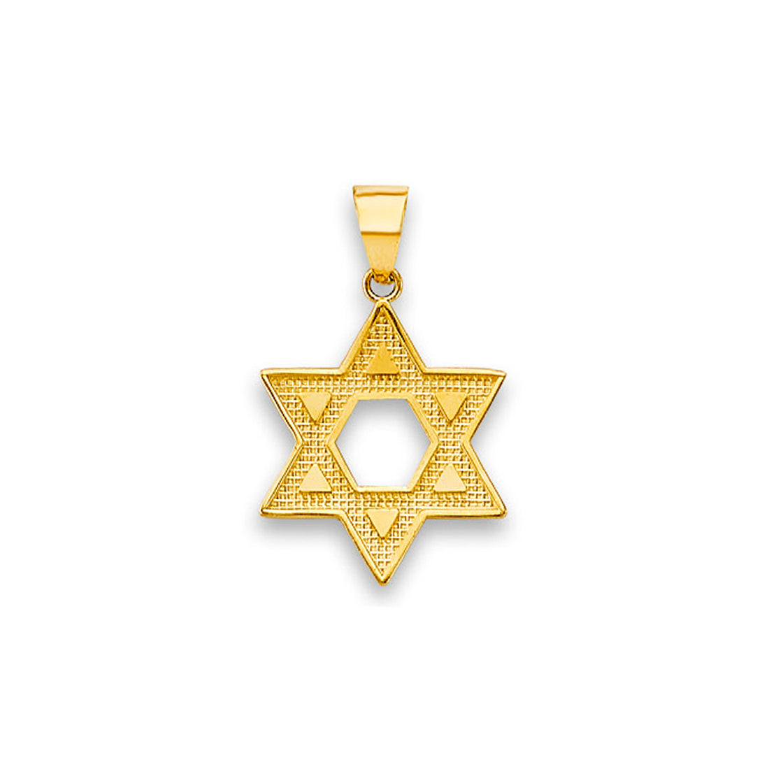 Yellow Gold Star of David Nugget Religious Pendant