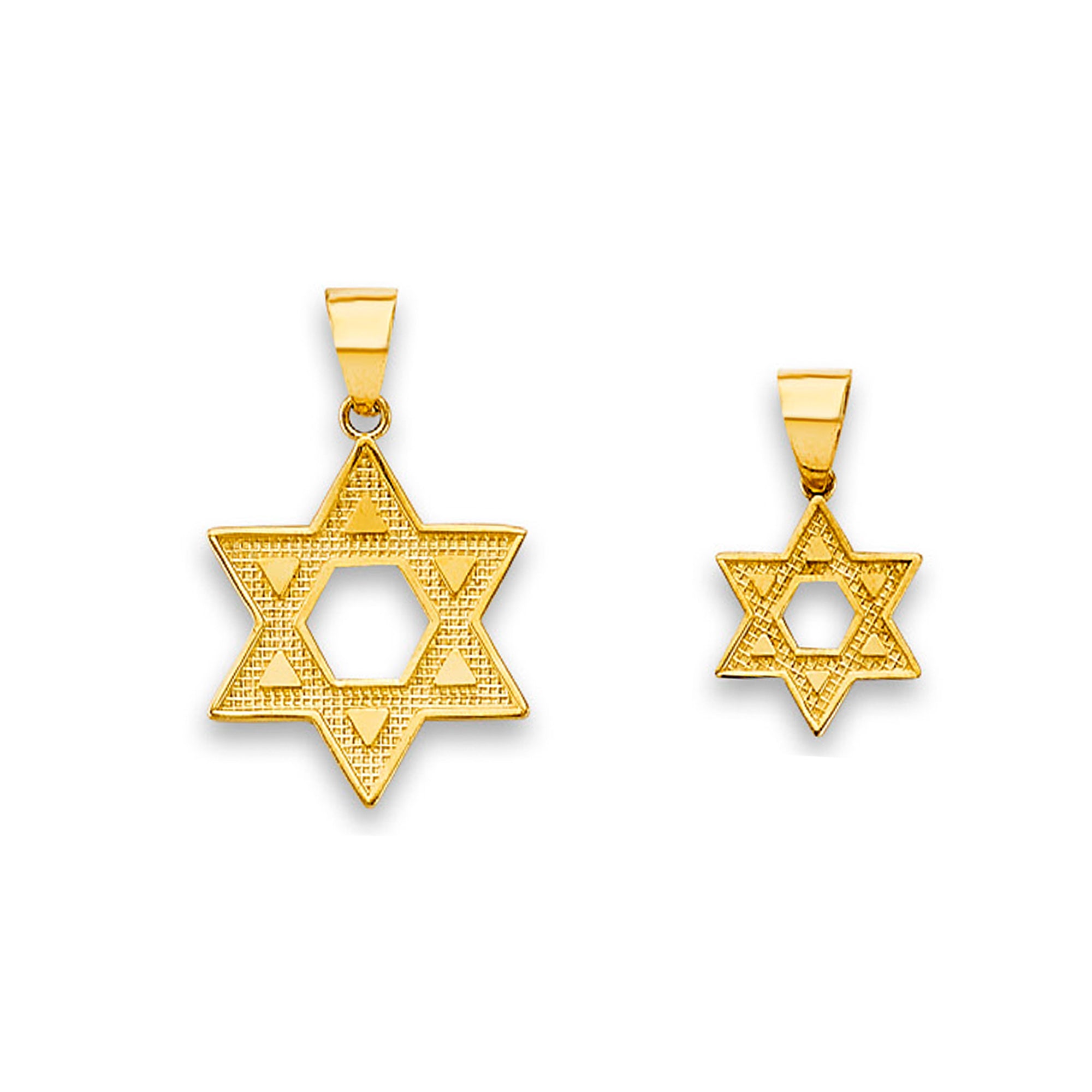 Yellow Gold Star of David Nugget Religious Pendant