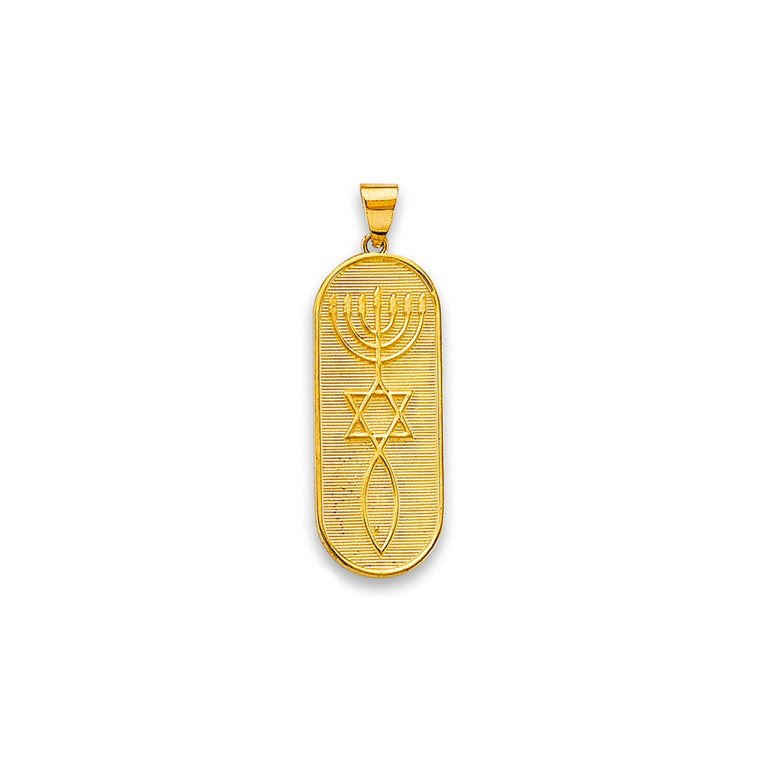 Yellow Gold Messianic Jewish Symbol Pendant 