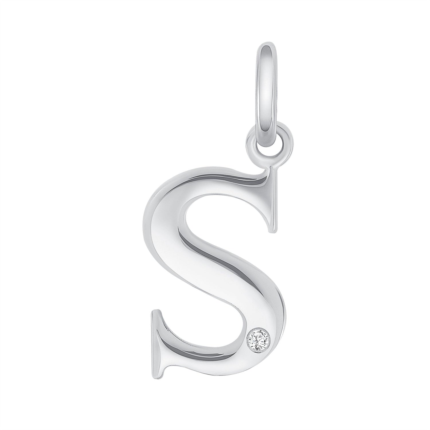 Minimalistic Diamond Accented Initial Pendant