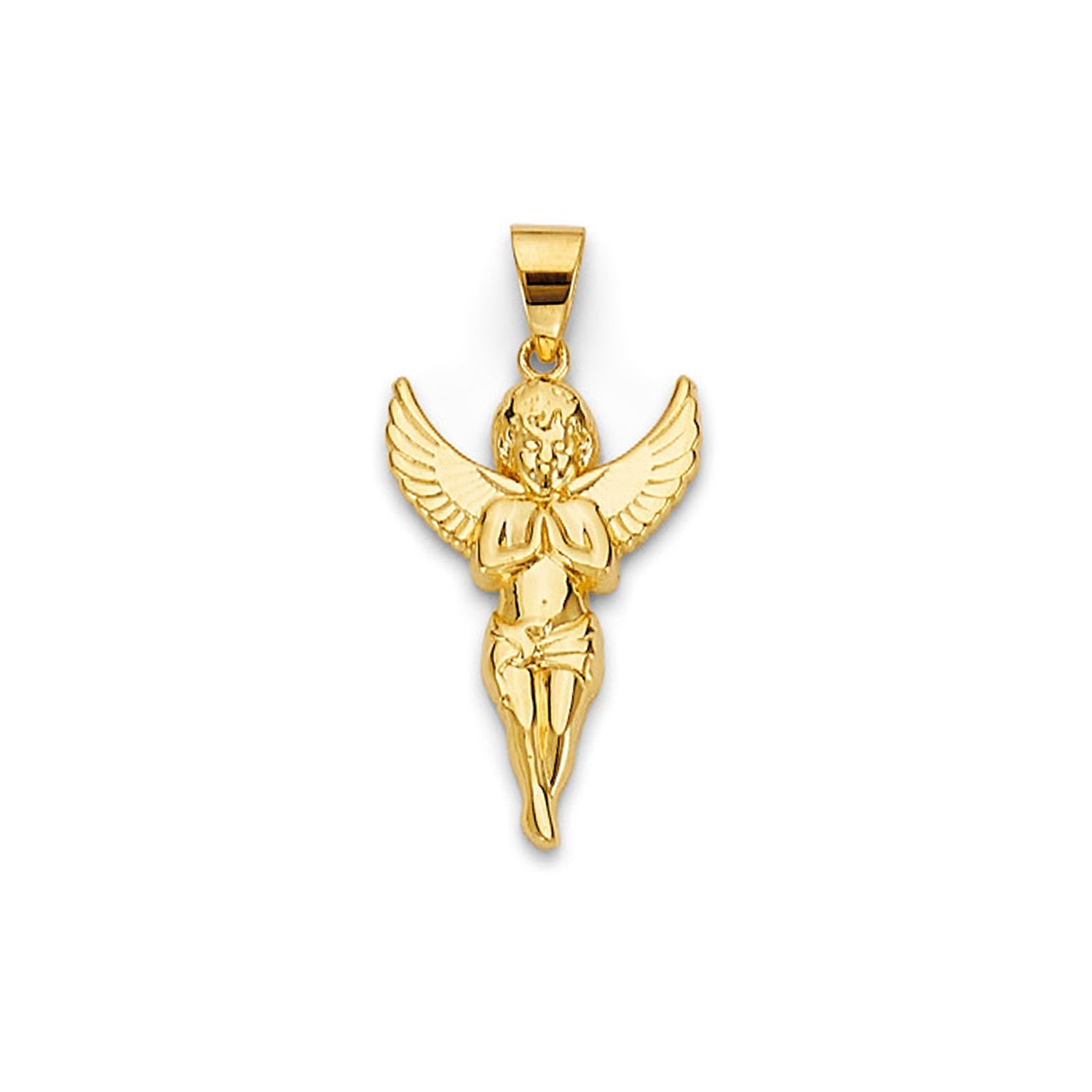 Yellow Gold Praying Angel Religious Pendant