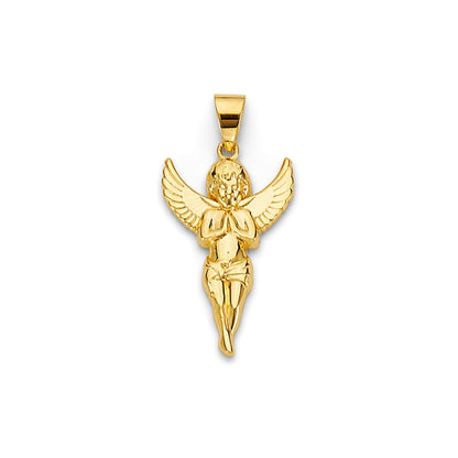 Yellow Gold Praying Angel Religious Pendant