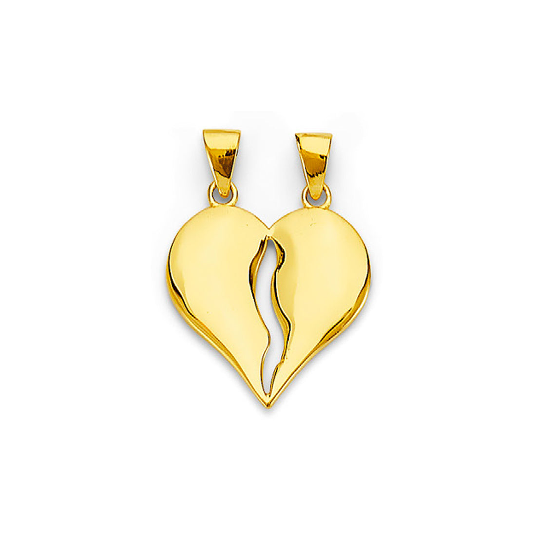 Yellow Gold Separated Heart Pendant