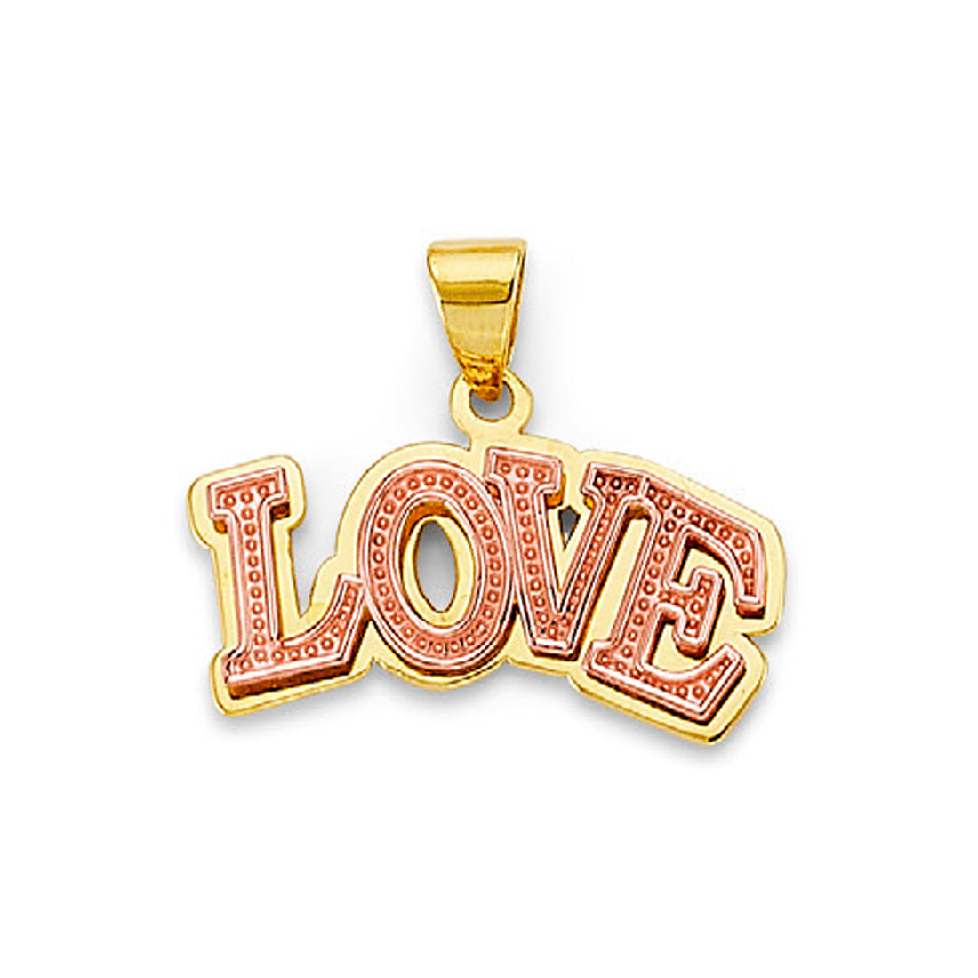 Two Tone Gold Bold Love Pendant