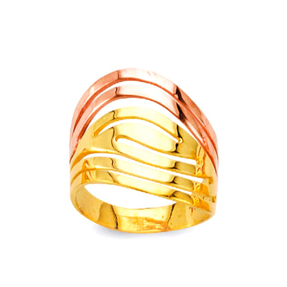 Two Tone Semanario Ring in Solid Gold