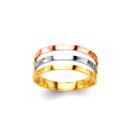 Fancy Tricolor Ring in Solid Gold