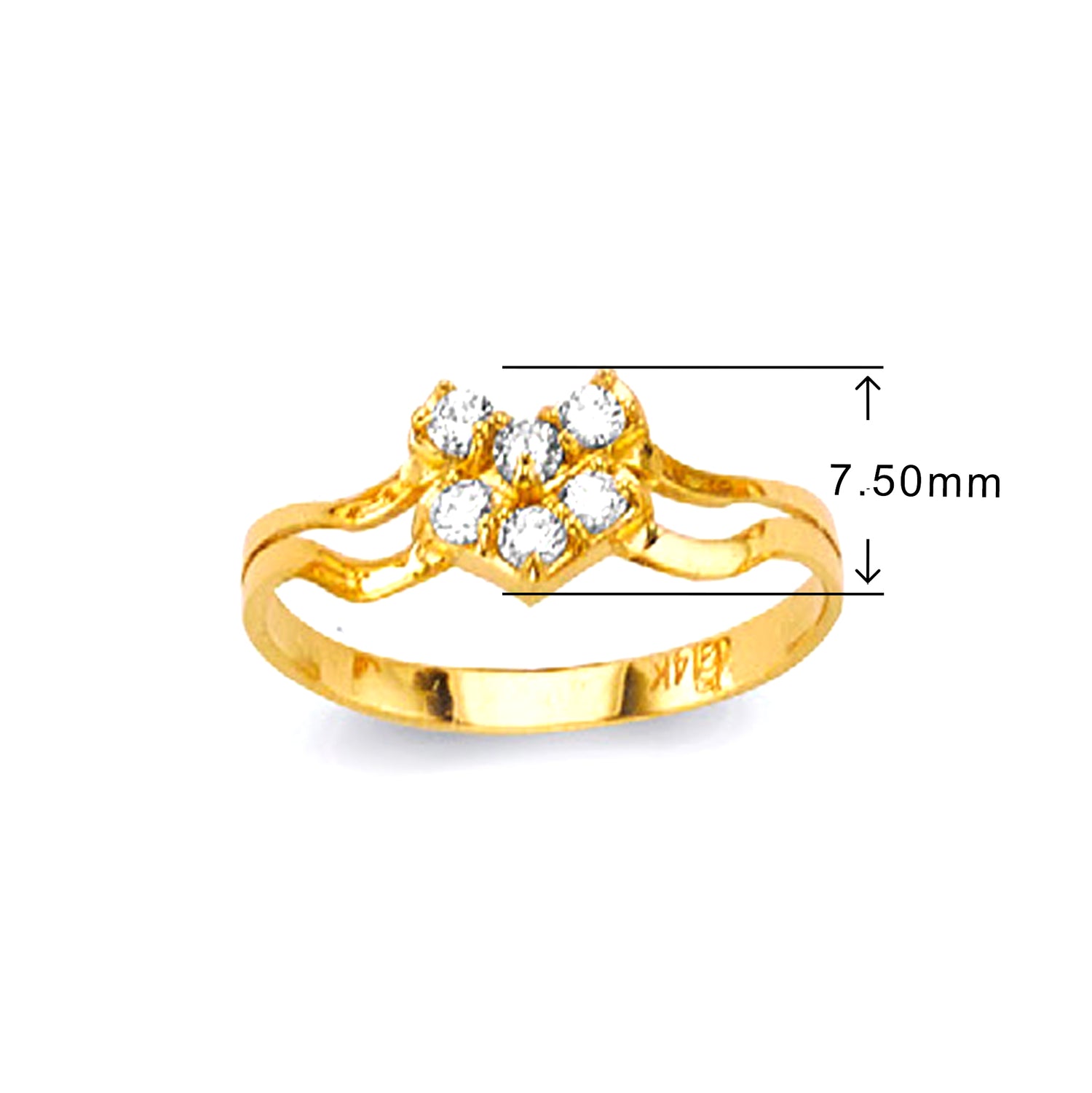 Groovy Tiara Shaped Ring in Solid Gold  with Measurement