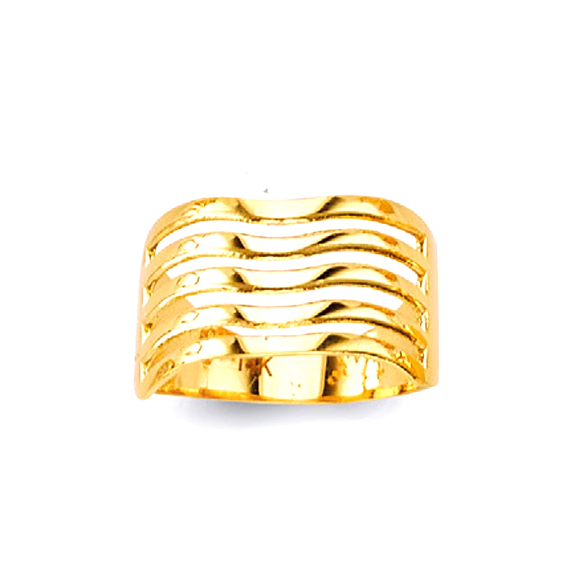 Hollow Stackable Ring in Solid Gold 