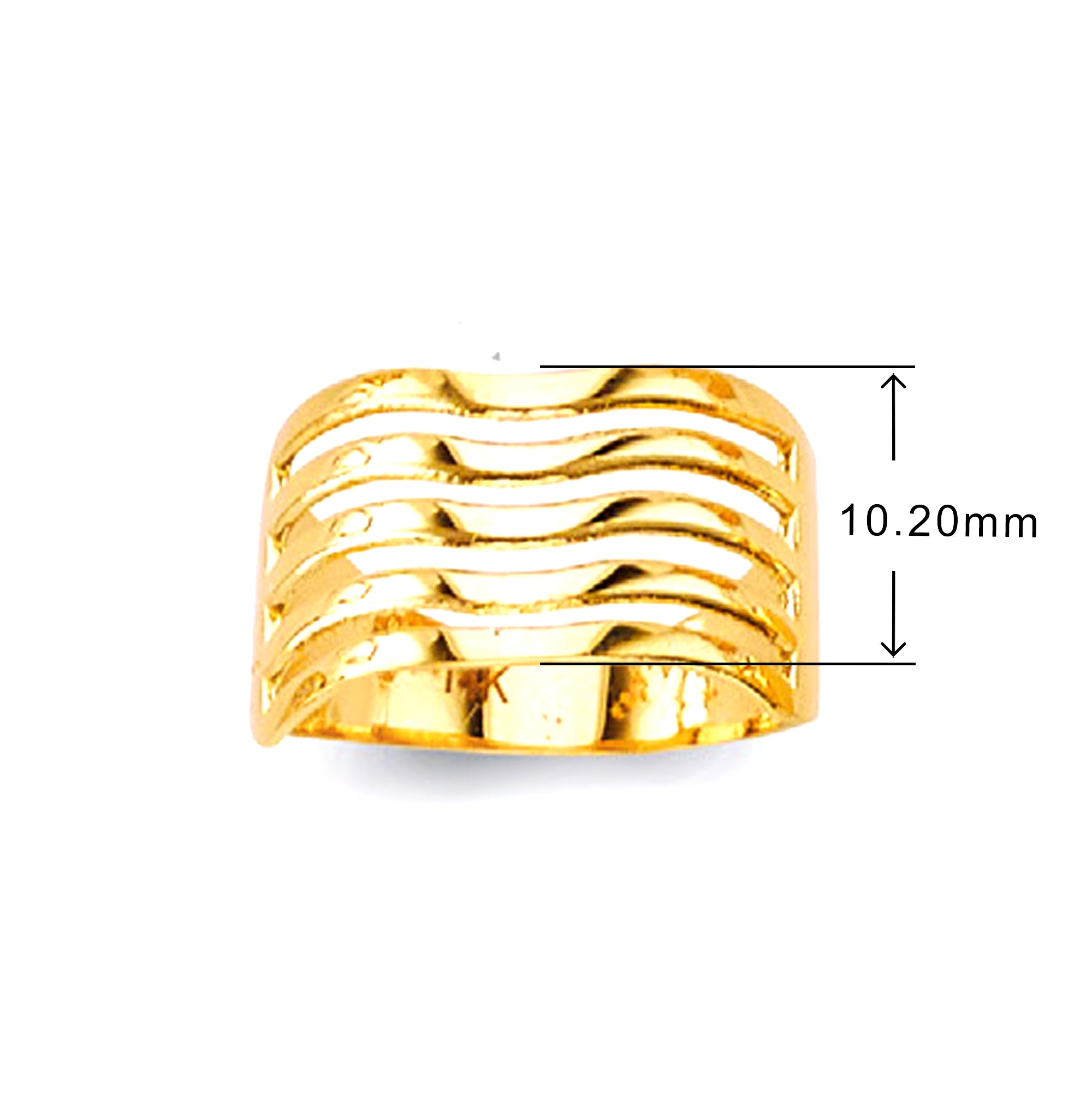 Hollow Stackable Ring in Solid Gold with Measurement