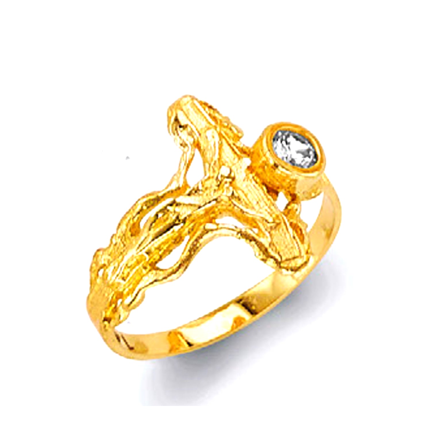 Vertical Designer Ring in Solid Gold 