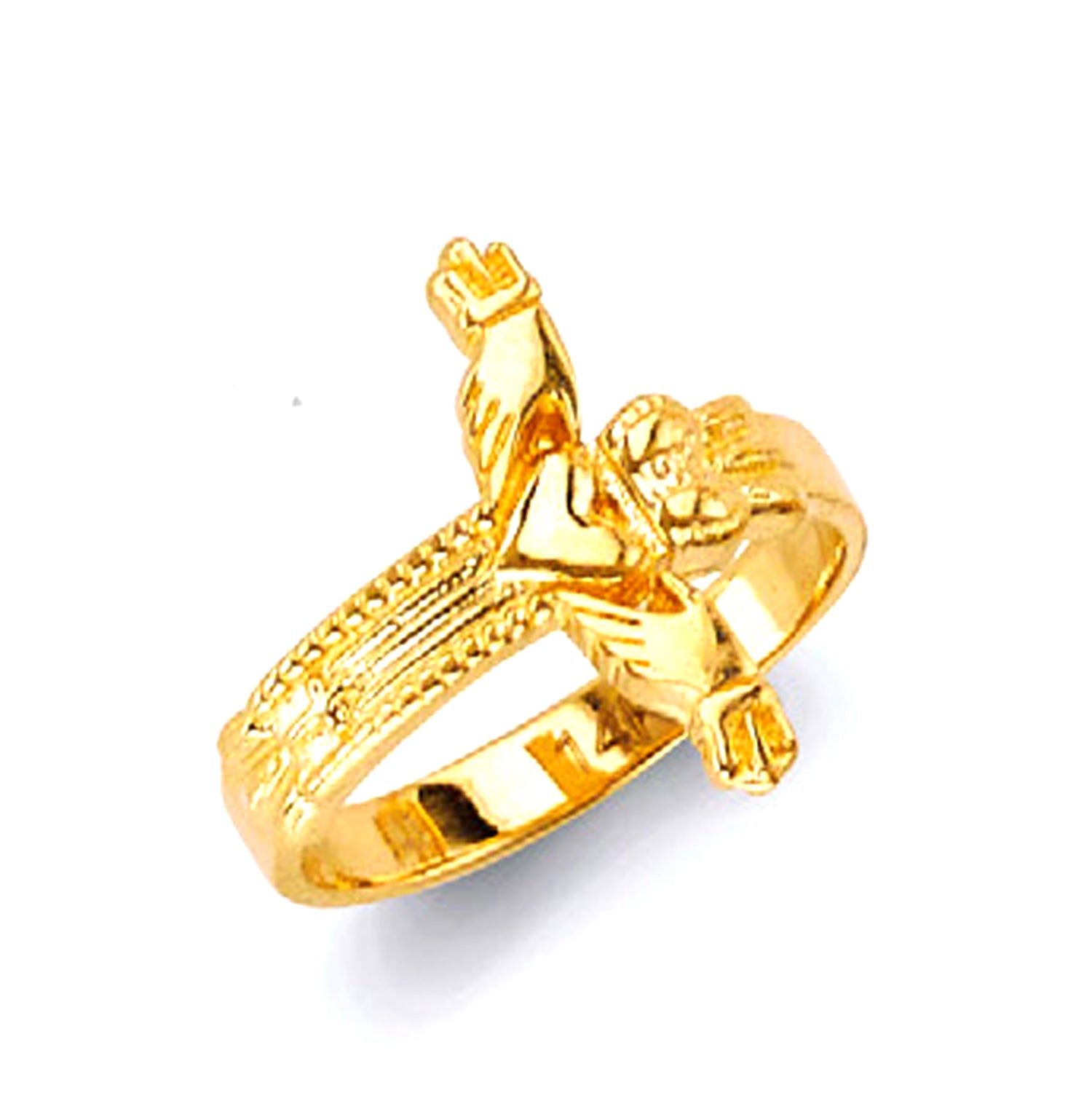 Designer Textured Ring in Solid Gold 