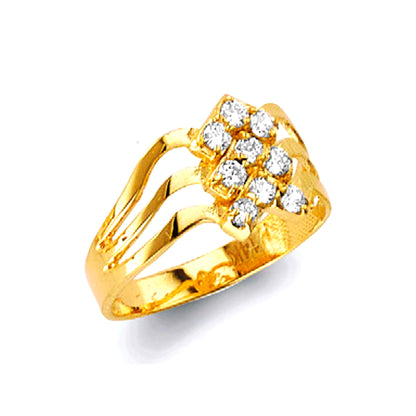 Groovy Diva Crown Ring in Solid Gold 