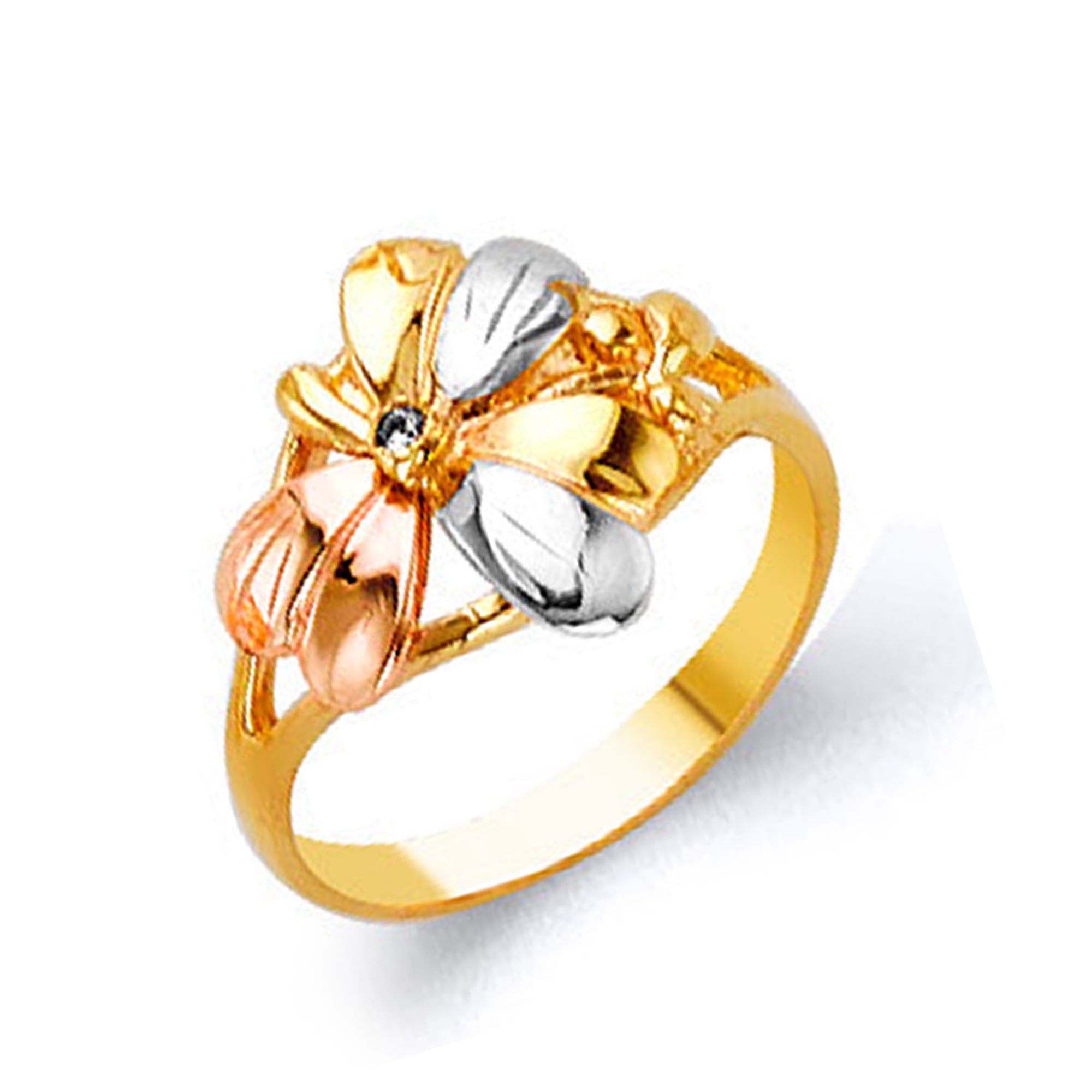 Floral Bow Knot Ring in Solid Gold 