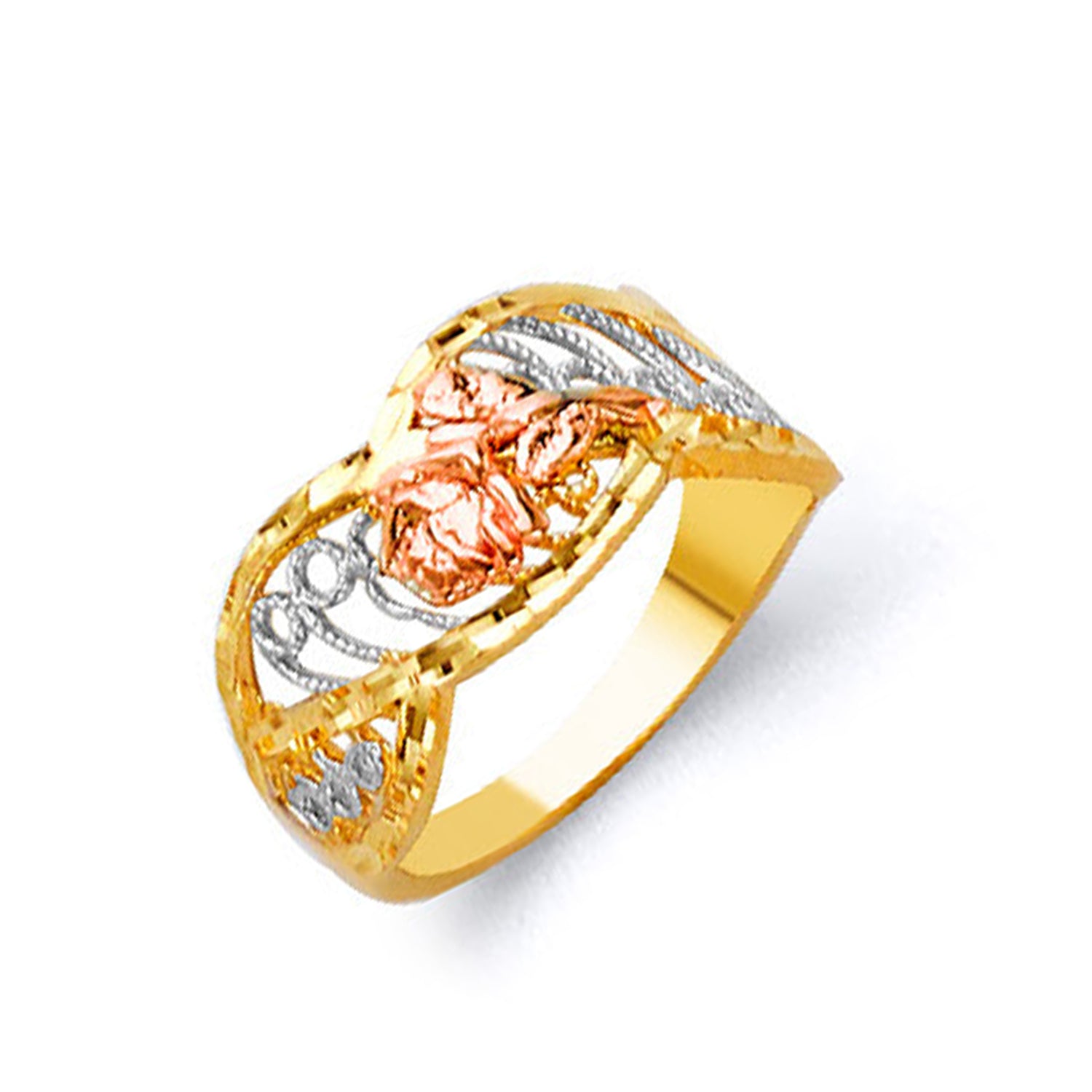 Surreal Cuban Chain Ring in Solid Gold 