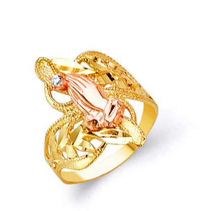Fancy foliage Ring in Solid Gold 