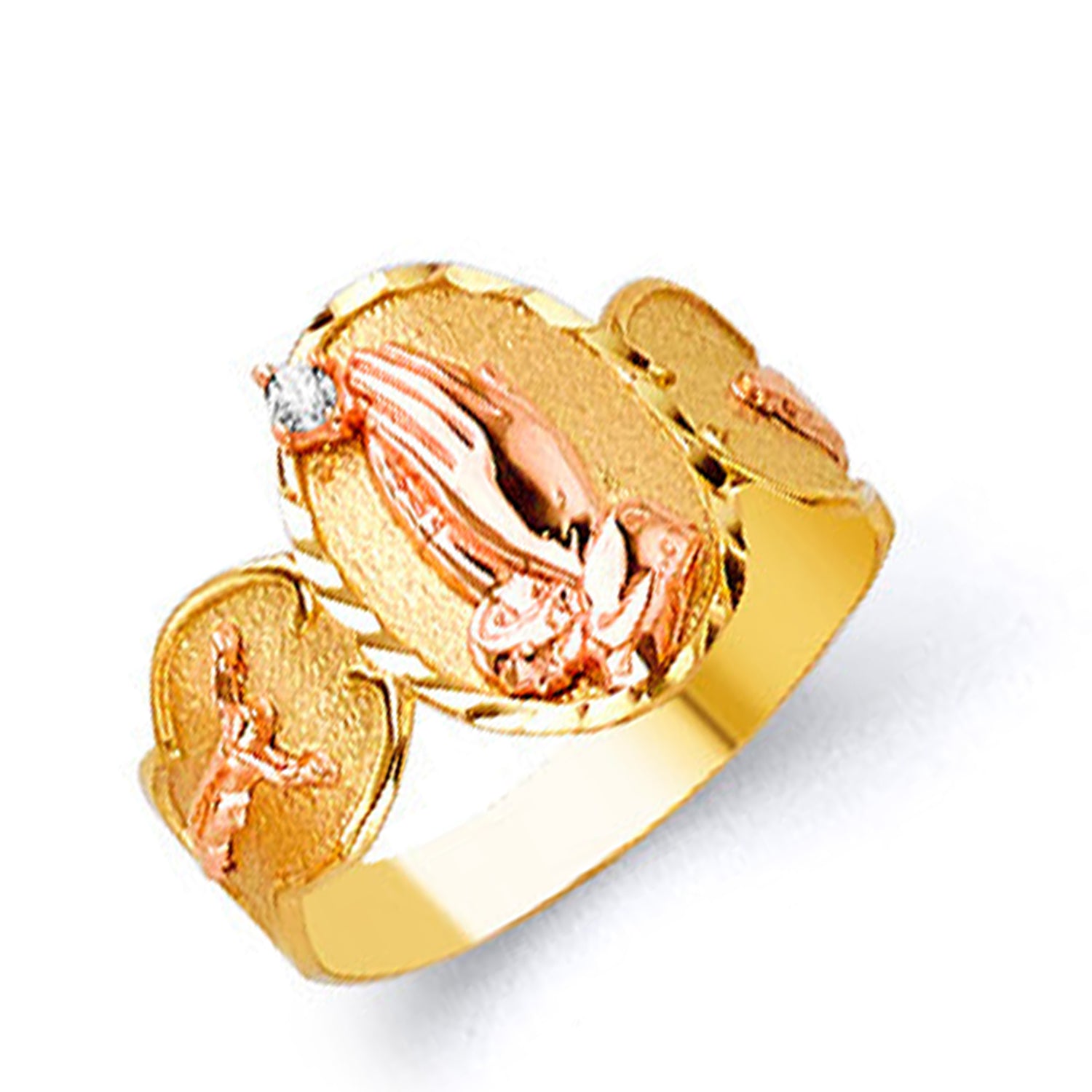 Artistic Angel Motif Ring in Solid Gold 