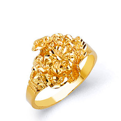 Abstract Textured Nest Ring in Solid Gold