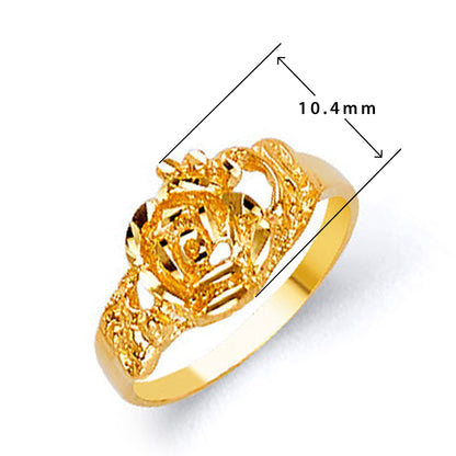 Diva styled Decor Ring in Solid Gold with Measurement