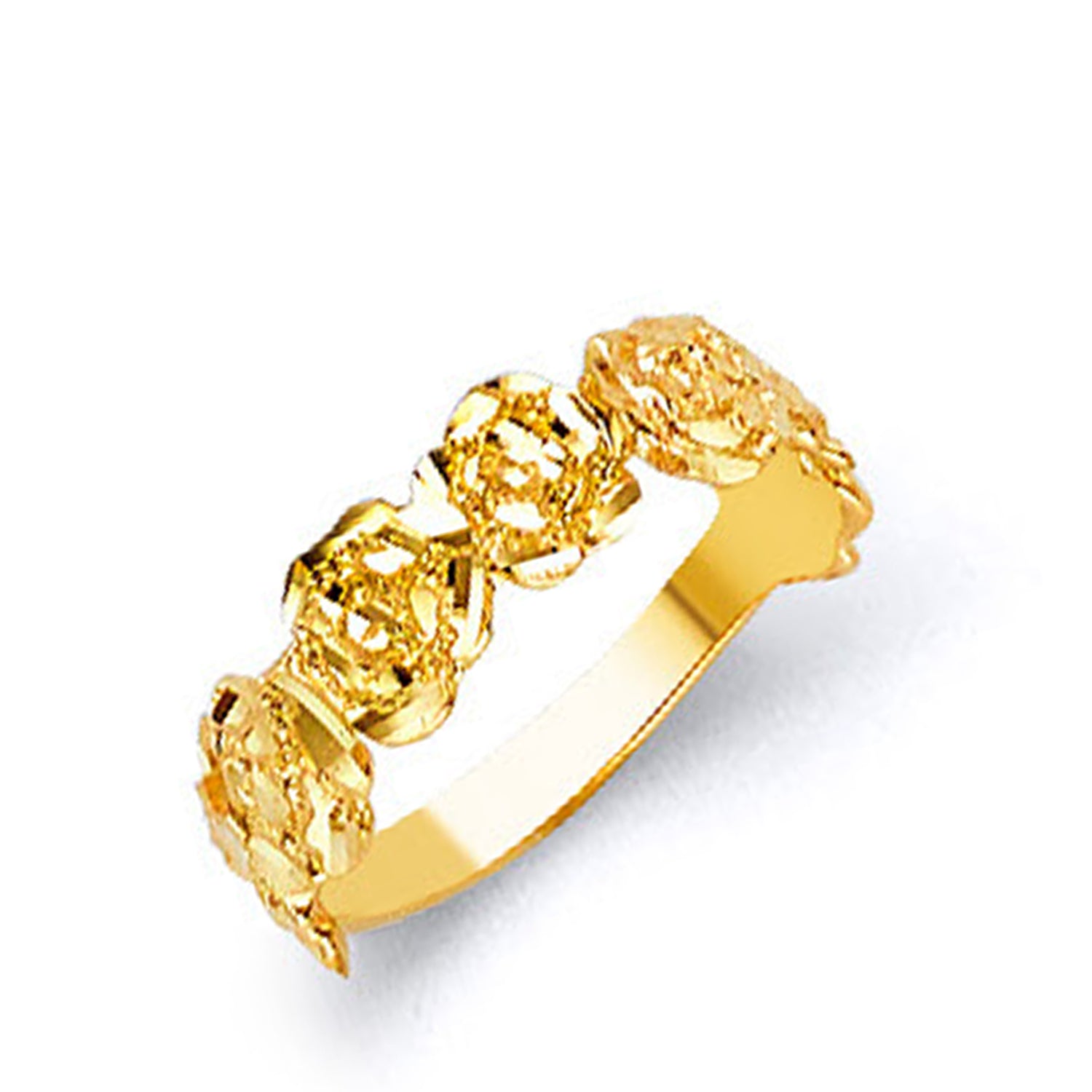 Aesthetic Textured Ring in Solid Gold 