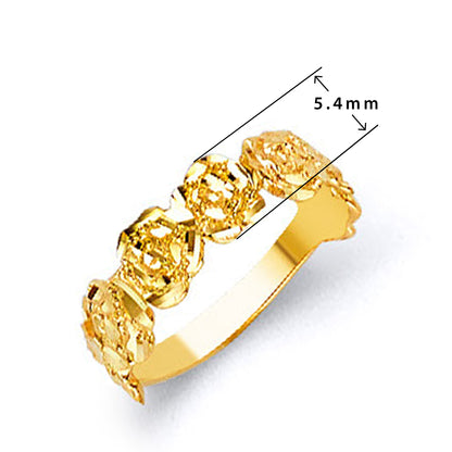 Aesthetic Textured Ring in Solid Gold with Measurement