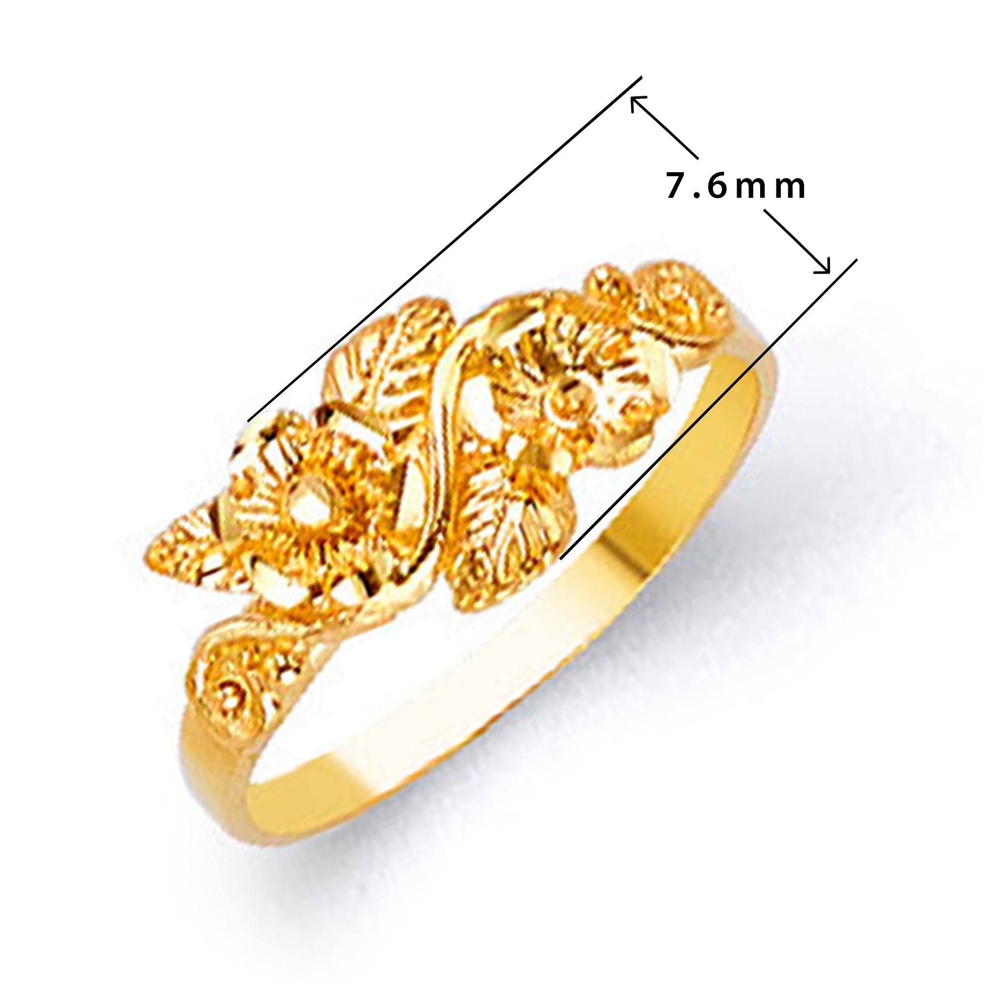 Gorgeous Twisted Ring in Solid Gold with Measurement