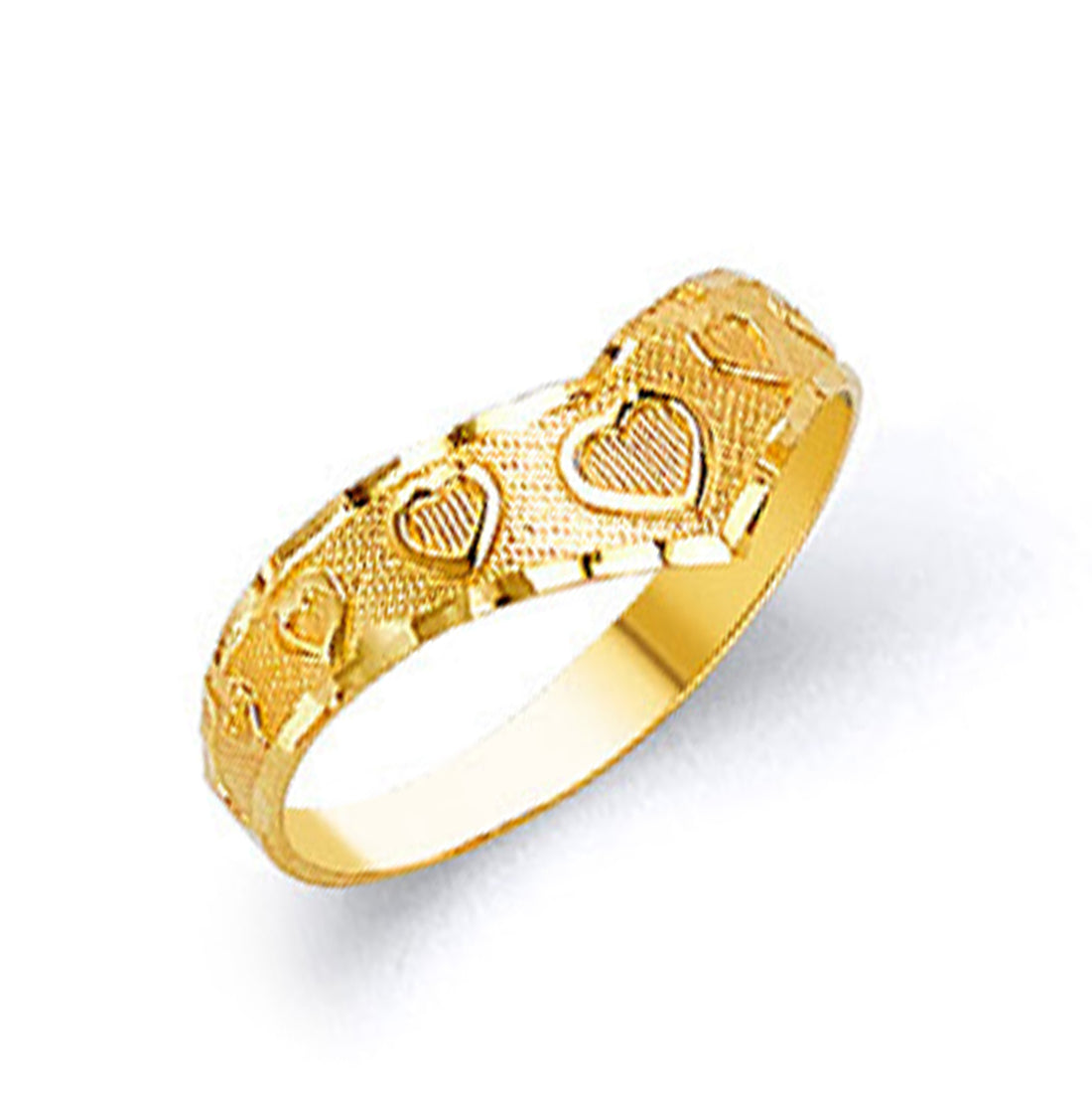 Textured Tiara Shaped Ring in Solid Gold 