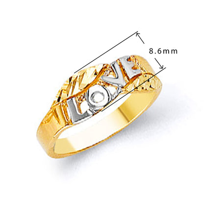 Wave of Love Ring in Solid Gold with Measurement