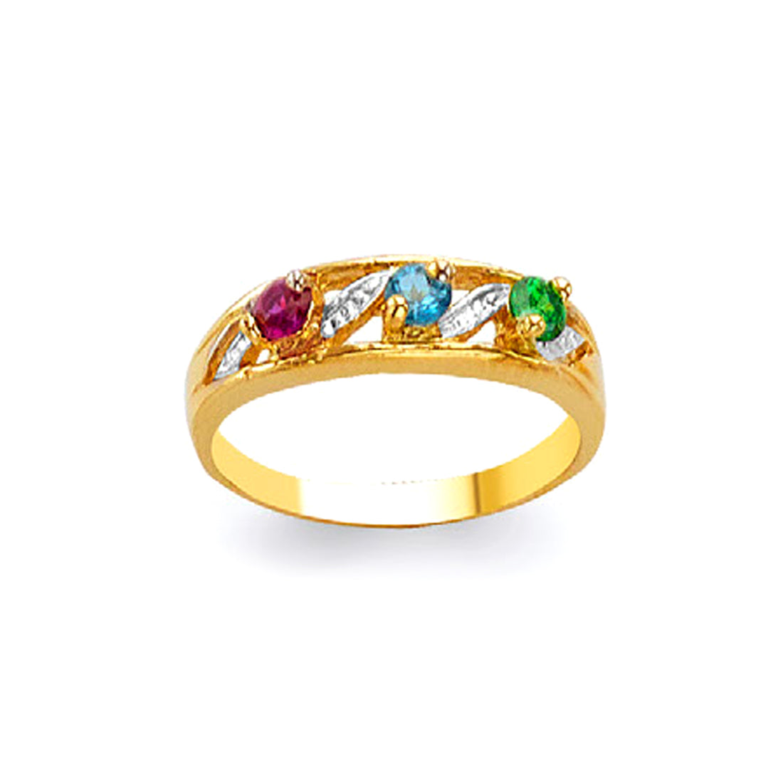 CZ Multigem Ring in Solid Gold 