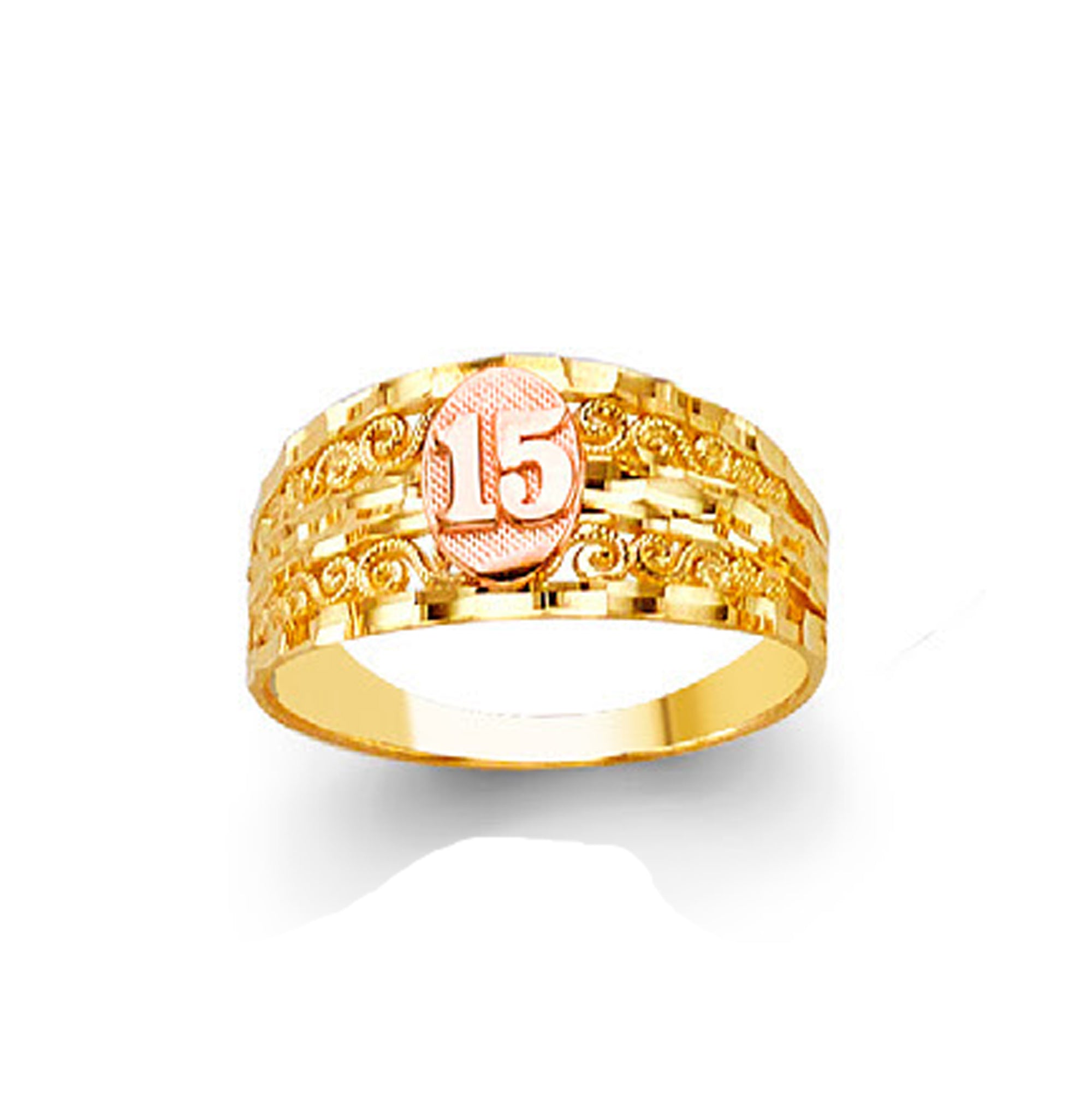Magnificent Minute Carvings Anniversary Ring in Solid Gold 