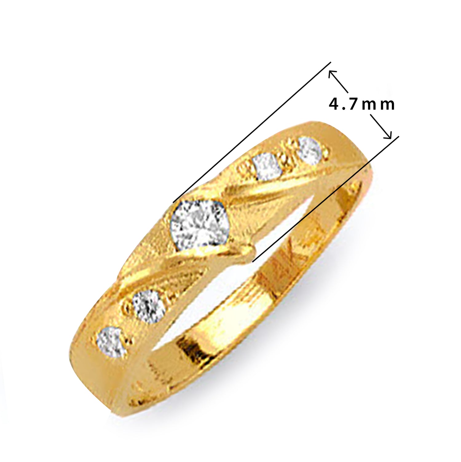 Yellow Gold Round CZ Twisted Textured Band His &amp; Hers Trio Wedding Set