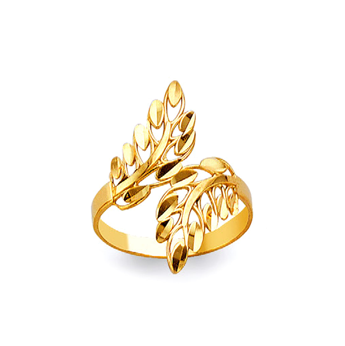 Vintage Leaf Ring in Solid Gold 