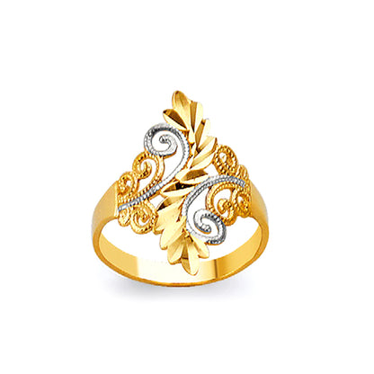 Foliage Filigree Ring in Solid Gold 