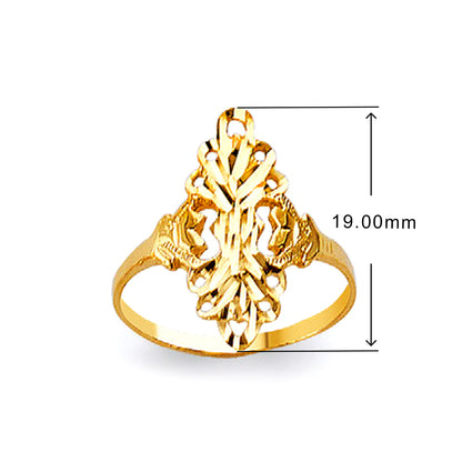 Antique Victorian Era Ring in Solid Gold with Measurement