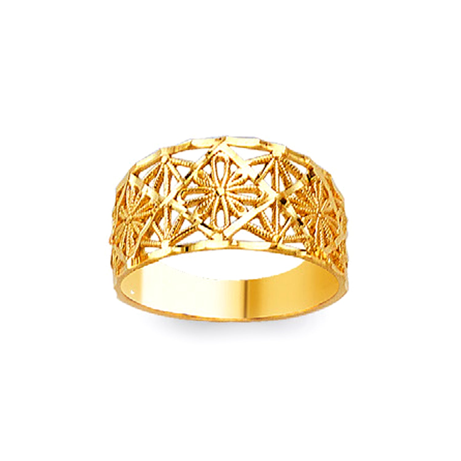 Lattice Love Band in Solid Gold 