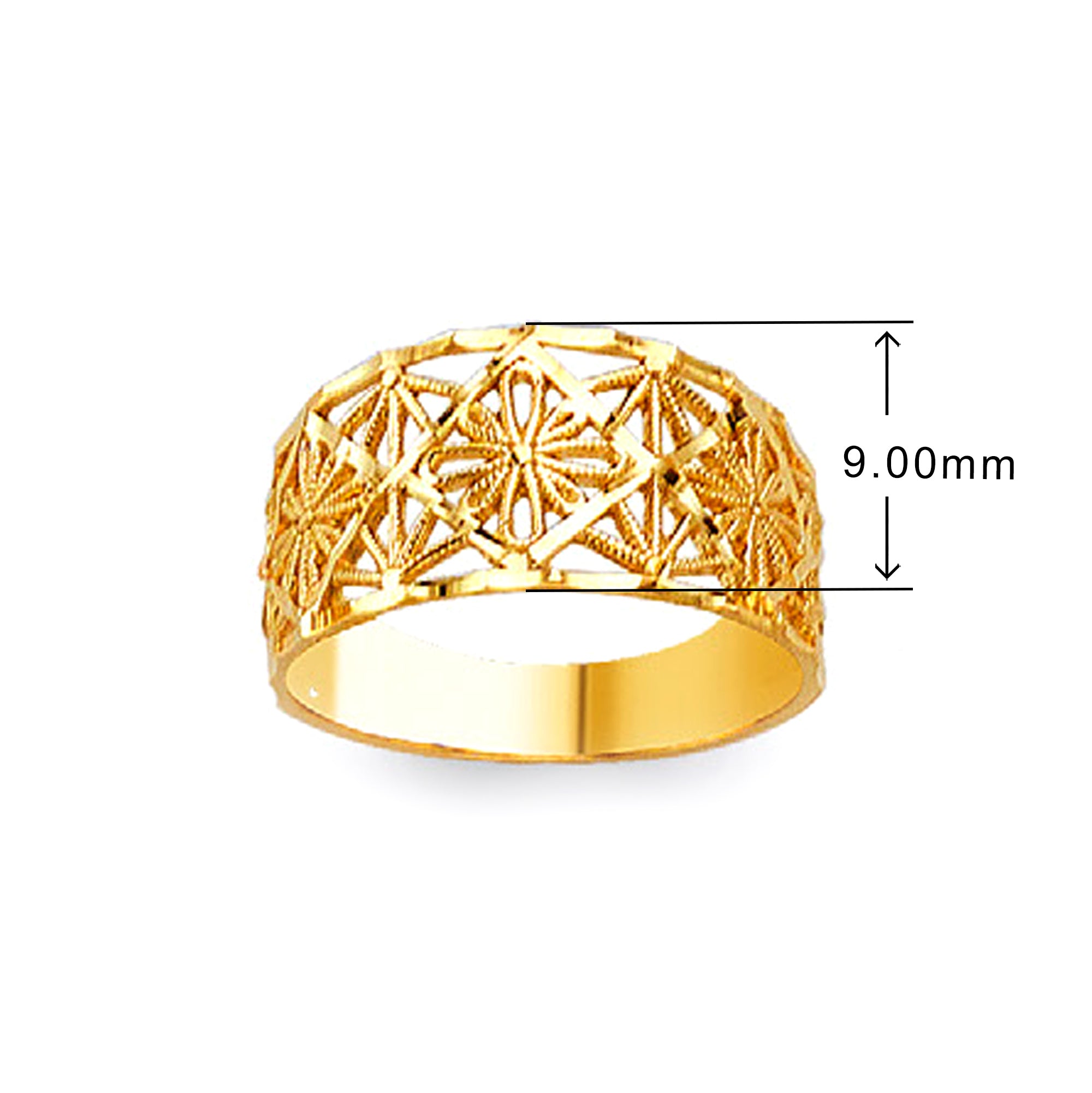 Lattice Love Band in Solid Gold with Measurement