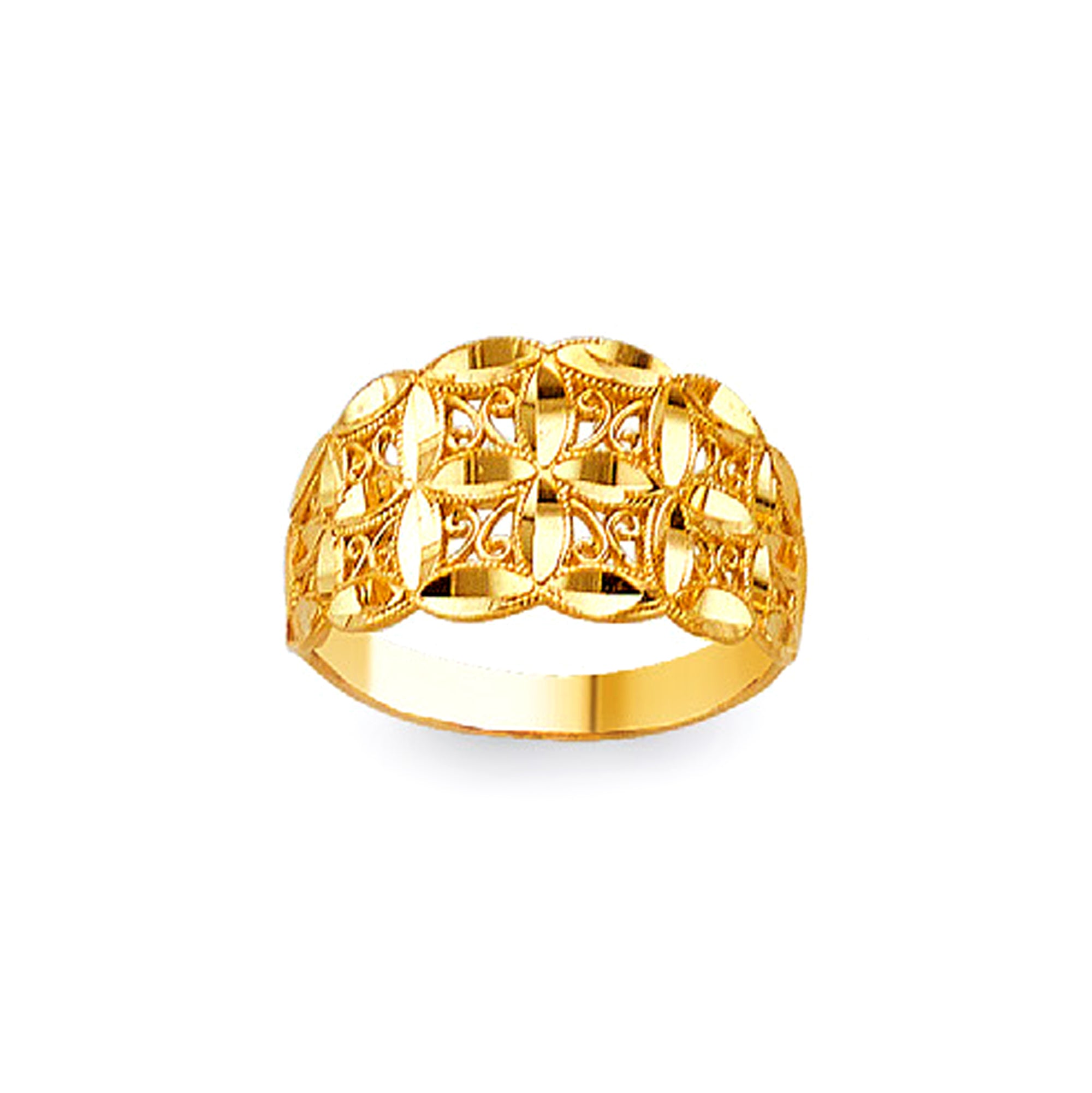 Intricate Heart Ring in Solid Gold 