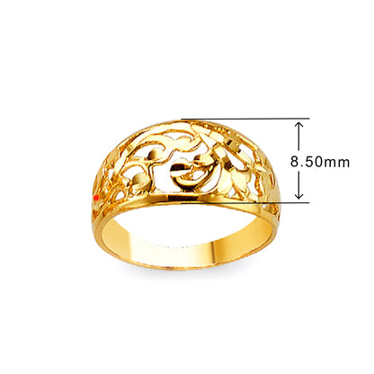 Royal Filigree Statement Ring in Solid Gold with Measurement