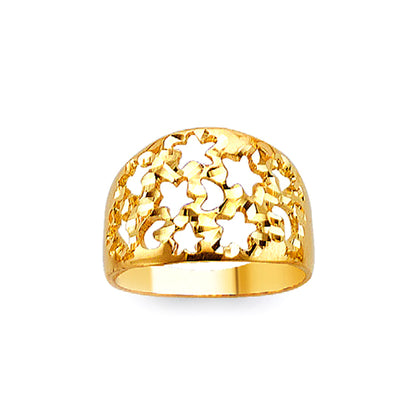 Scattered Stars Filigree Ring in Solid Gold 