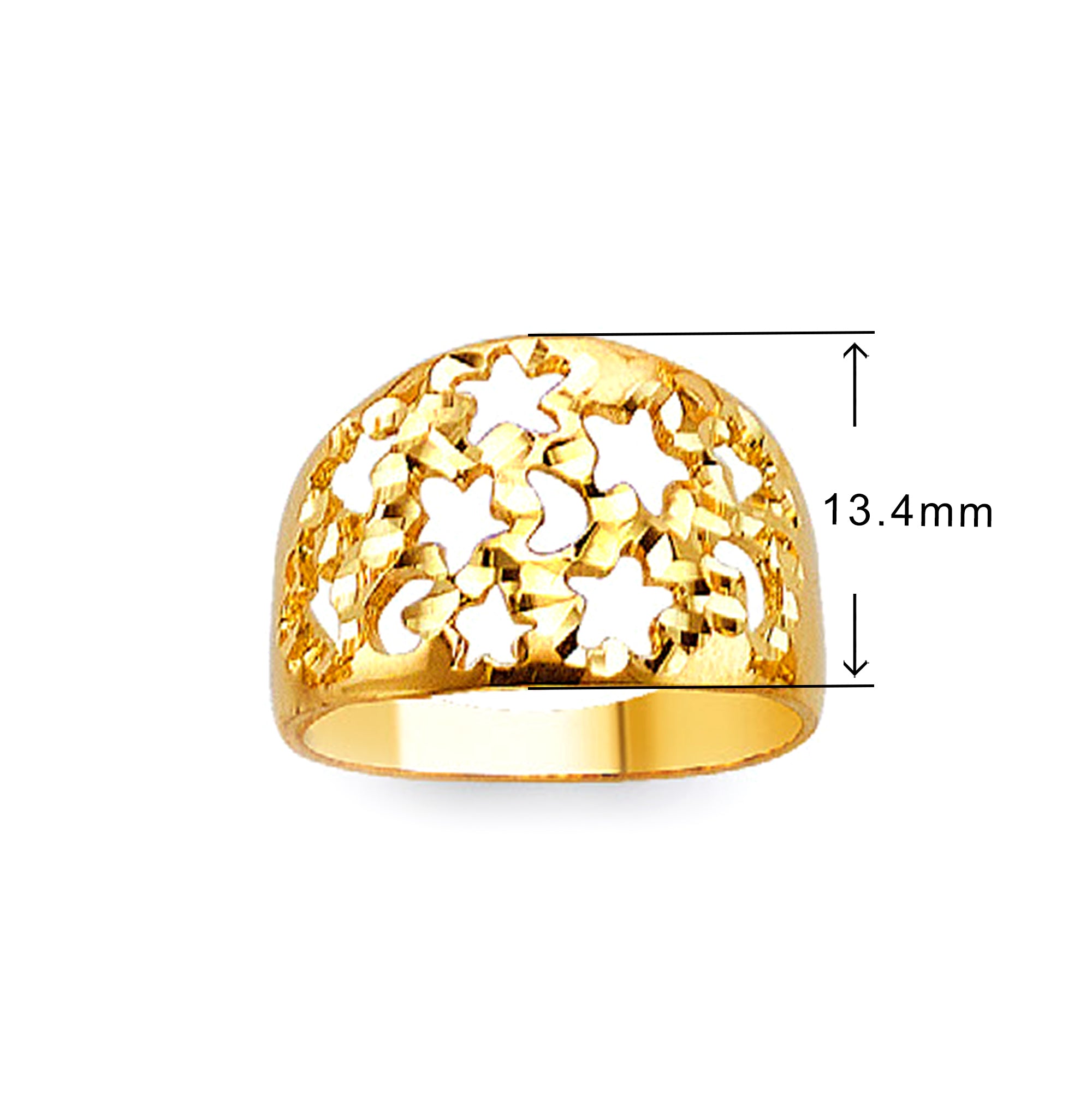 Scattered Stars Filigree Ring in Solid Gold with Measurement