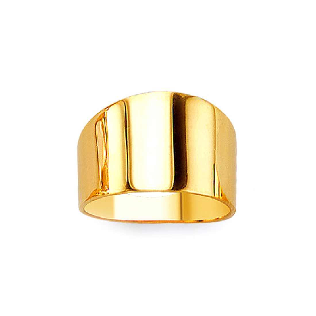 Statement Flat Top Ring in Solid Gold 