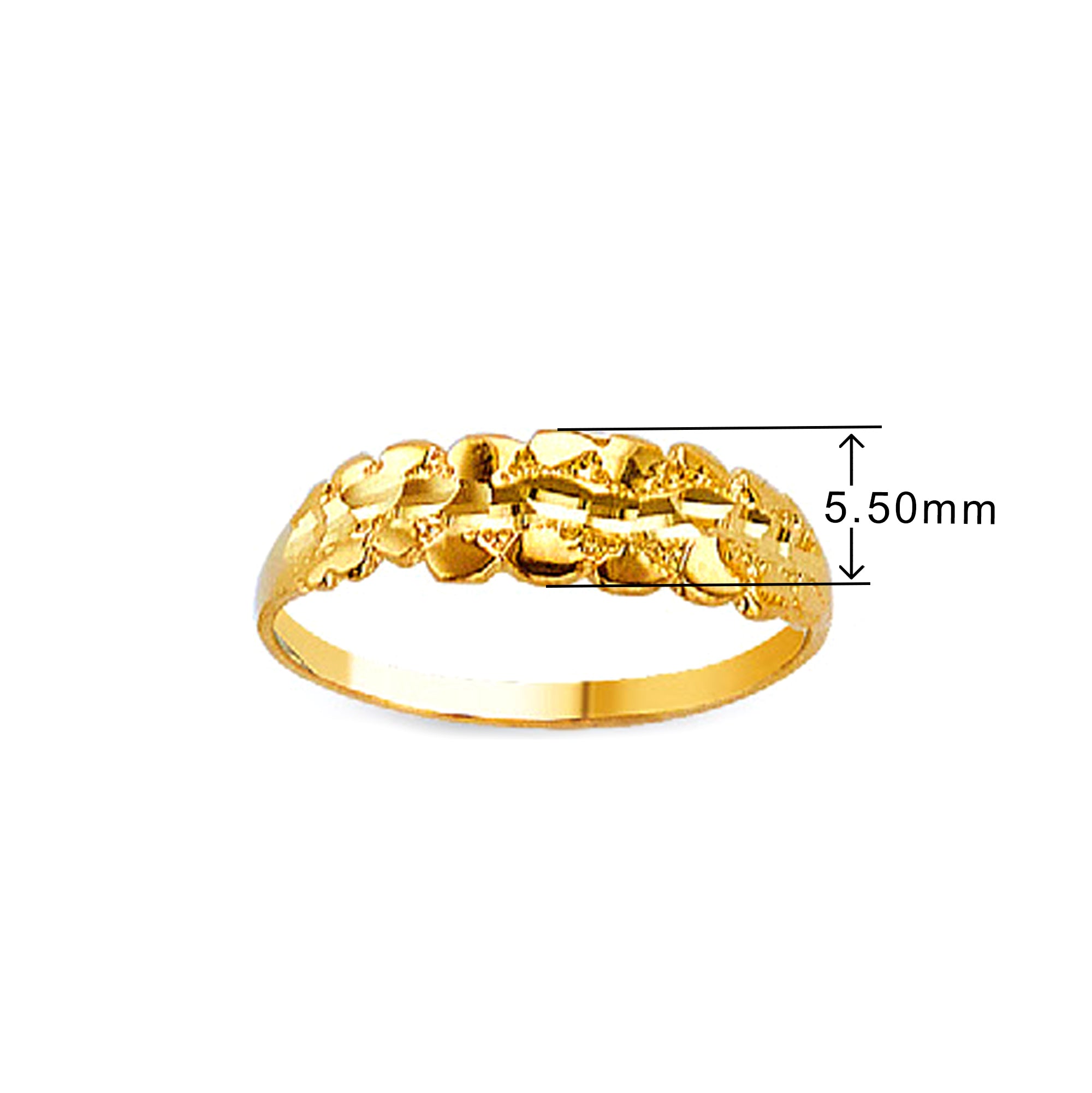 Splendid Leaf Ring in Solid Gold with Measurement