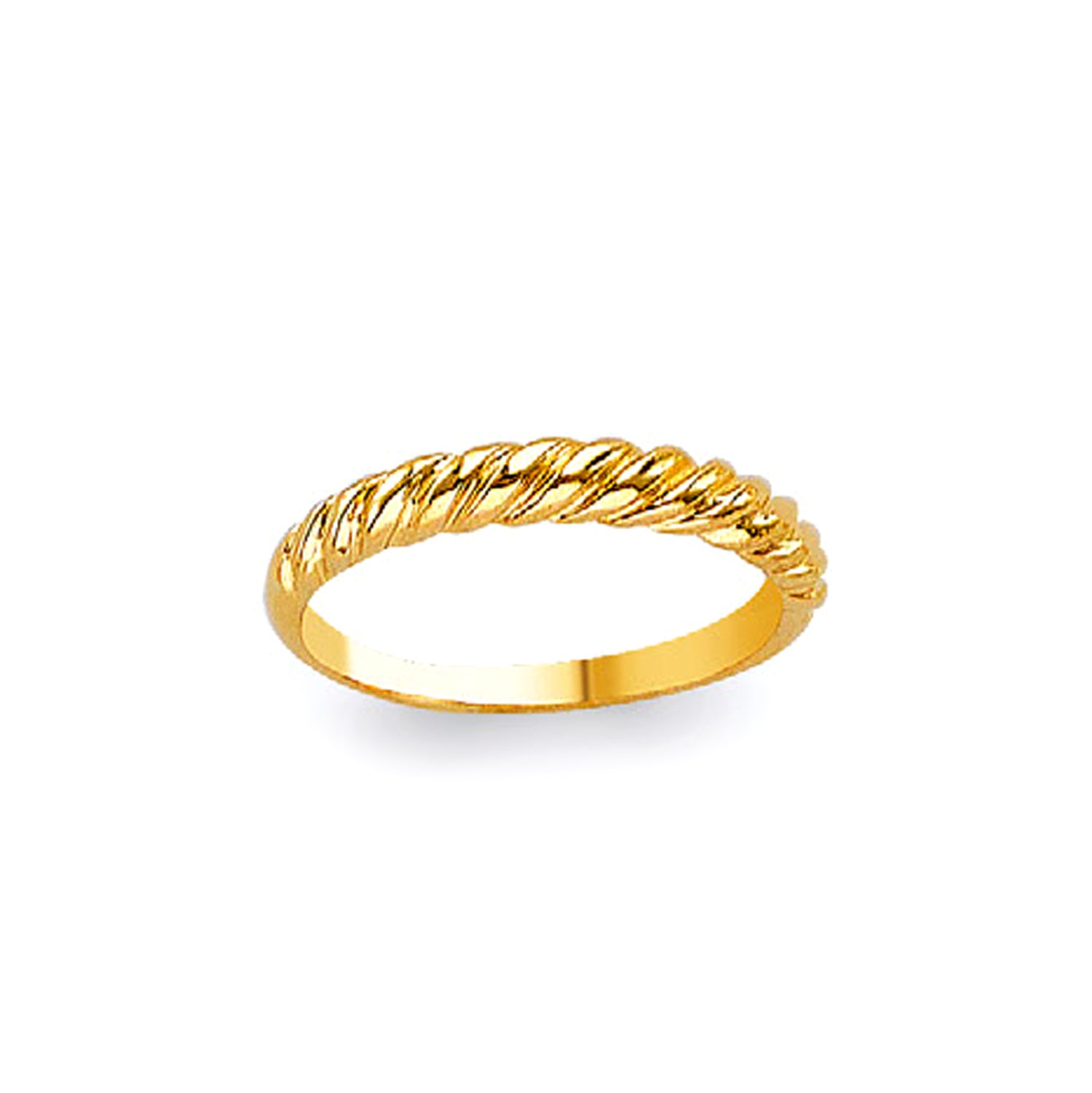 Twisted Minimalist Ring in Solid Gold 