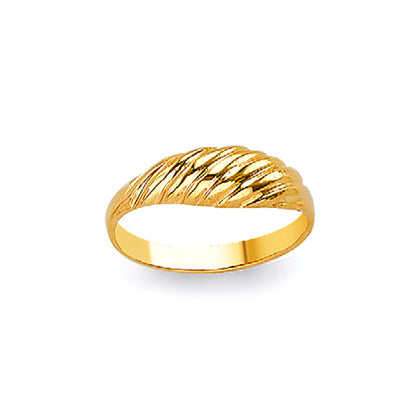 Quirky Croissant Ring in Solid Gold 