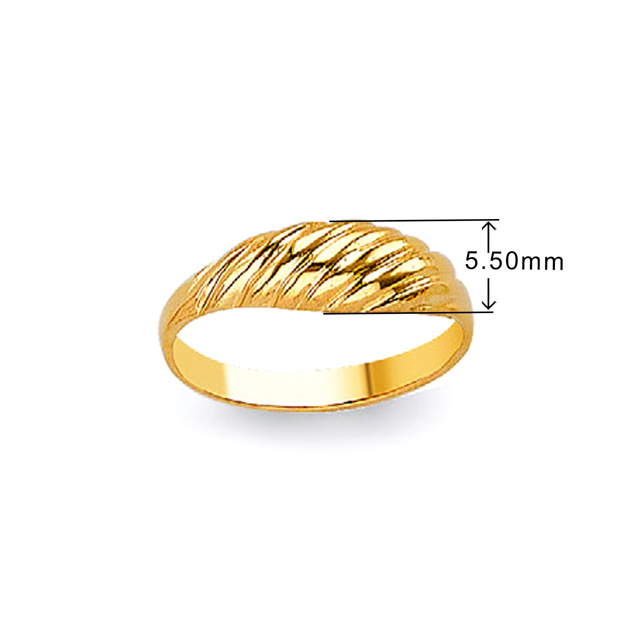 Quirky Croissant Ring in Solid Gold with Measurement