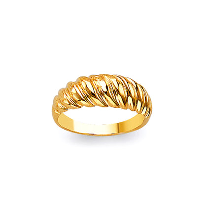 Croissant Dome Ring in Solid Gold 