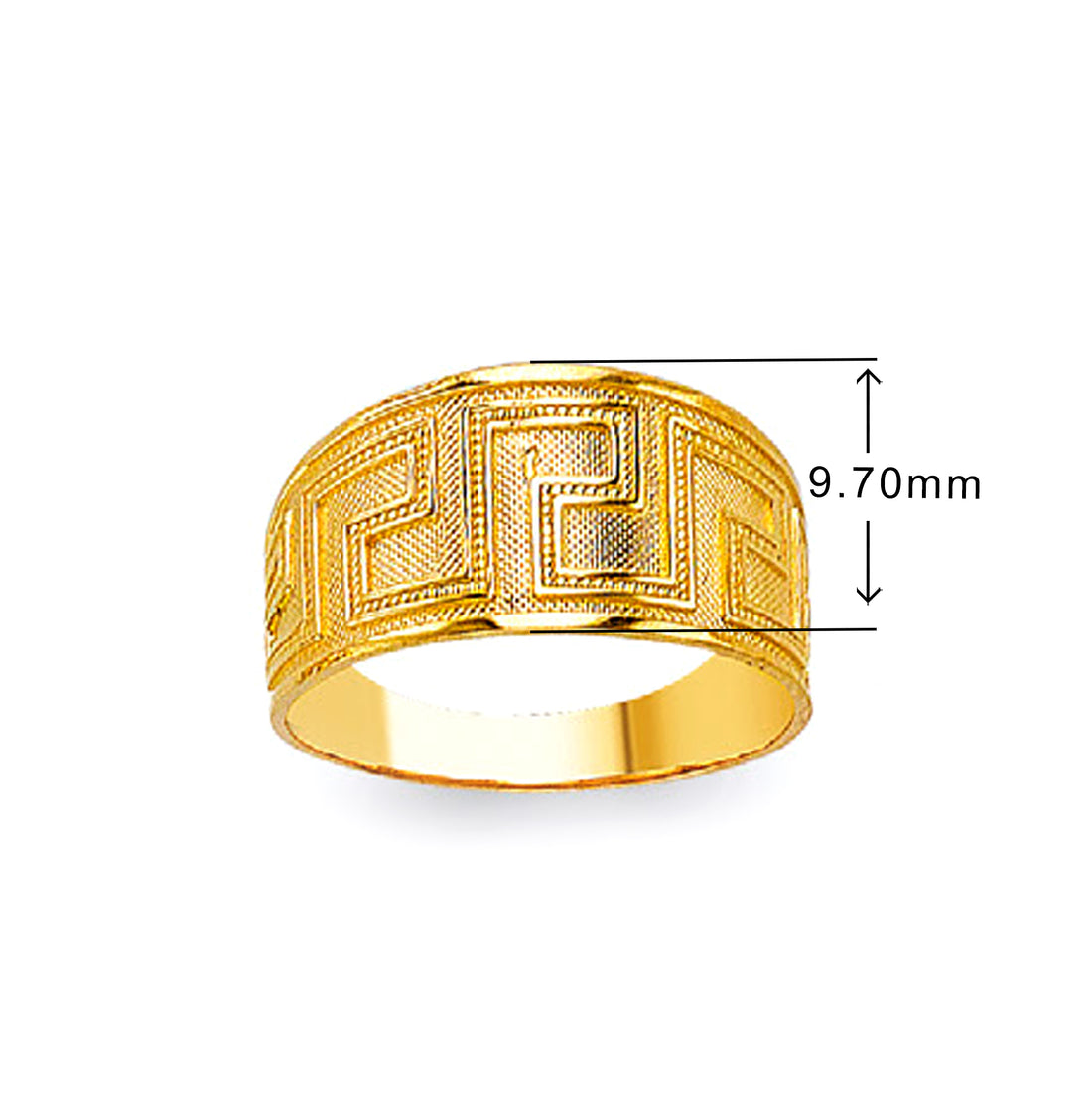 Vintage Greek Ring in Solid Gold with Measurement